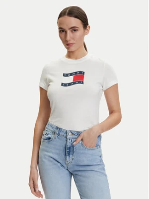 Tommy Jeans T-Shirt DW0DW22781 Écru Regular Fit