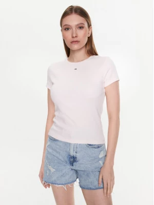 Tommy Jeans T-Shirt Essential DW0DW14876 Różowy Slim Fit