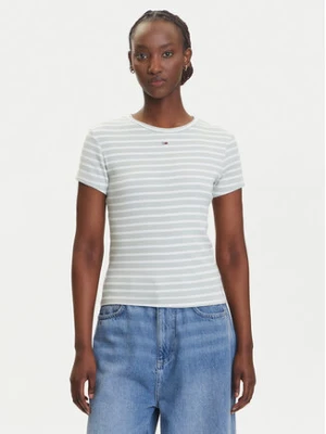 Tommy Jeans T-Shirt Essential DW0DW17383 Zielony Slim Fit