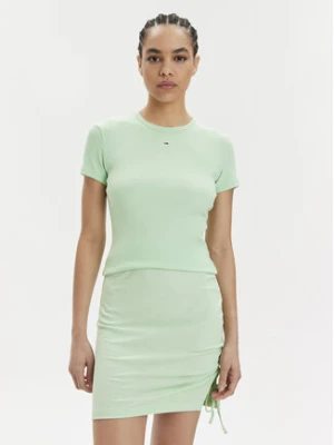 Tommy Jeans T-Shirt Essential DW0DW17383 Zielony Slim Fit