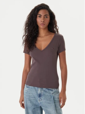 Tommy Jeans T-Shirt Essential DW0DW17385 Brązowy Slim Fit