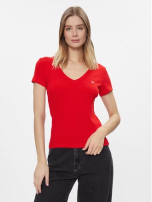 Tommy Jeans T-Shirt Essential DW0DW17385 Czerwony Slim Fit