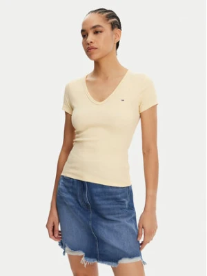 Tommy Jeans T-Shirt Essential DW0DW17385 Żółty Slim Fit