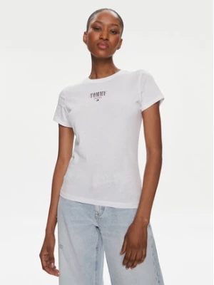 Tommy Jeans T-Shirt Essential DW0DW17839 Biały Slim Fit