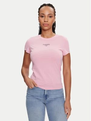 Tommy Jeans T-Shirt Essential DW0DW18397 Różowy Slim Fit