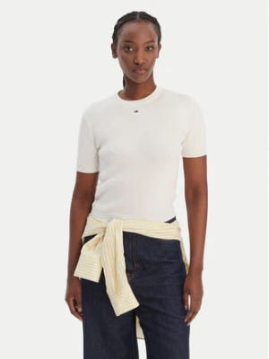 Tommy Jeans T-Shirt Essential DW0DW19336 Kremowy Regular Fit