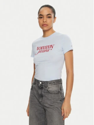 Tommy Jeans T-Shirt Essential DW0DW19447 Błękitny Slim Fit