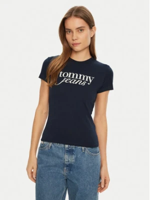 Tommy Jeans T-Shirt Essential DW0DW19447 Granatowy Slim Fit