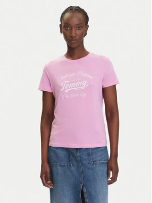 Tommy Jeans T-Shirt Essential DW0DW21404 Różowy Regular Fit