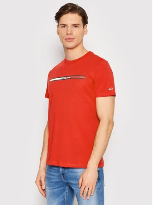 Tommy Jeans T-Shirt Essential Flag DM0DM13509 Czerwony Regular Fit