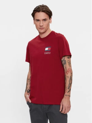 Tommy Jeans T-Shirt Essential Flag DM0DM18263 Czerwony Slim Fit