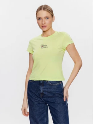 Tommy Jeans T-Shirt Essential Logo DW0DW15441 Zielony Regular Fit