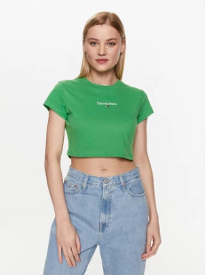 Tommy Jeans T-Shirt Essential Logo DW0DW15444 Zielony Regular Fit