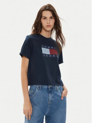 Tommy Jeans T-Shirt Flag DW0DW18629 Granatowy Boxy Fit