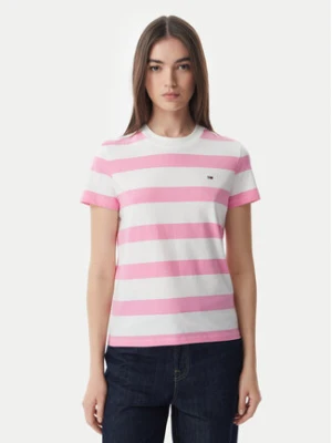 Tommy Jeans T-Shirt Flag DW0DW23801 Różowy jasny Regular Fit