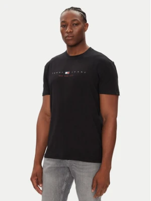 Tommy Jeans T-Shirt Flag Linear DM0DM21911 Czarny Regular Fit