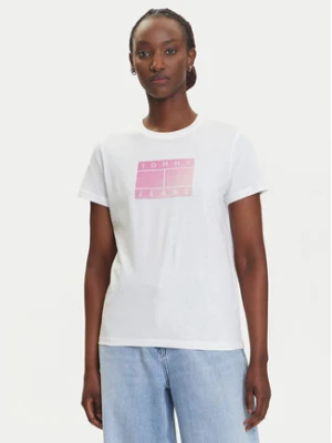 Tommy Jeans T-Shirt Gradient Flag DW0DW20905 Biały Regular Fit