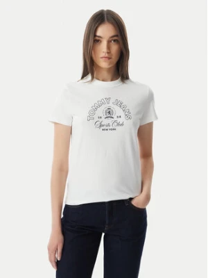 Tommy Jeans T-Shirt Heritage Logo DW0DW22816 Biały Regular Fit
