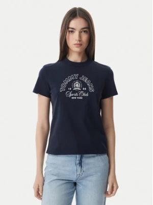 Tommy Jeans T-Shirt Heritage Logo DW0DW22816 Granatowy Regular Fit
