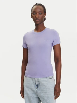 Tommy Jeans T-Shirt Linear DW0DW21164 Fioletowy Slim Fit