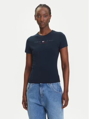 Tommy Jeans T-Shirt Linear DW0DW21422 Granatowy Slim Fit