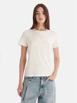 Tommy Jeans T-Shirt Linear DW0DW21964 Écru Regular Fit