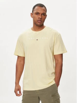 Tommy Jeans T-Shirt Linear Logo DM0DM17993 Żółty Regular Fit