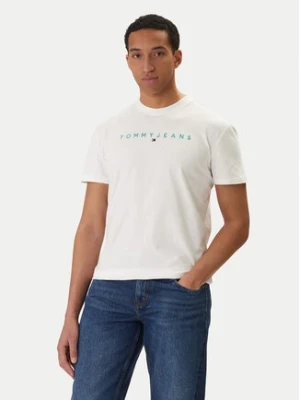 Tommy Jeans T-Shirt Linear Logo DM0DM20744 Biały Regular Fit