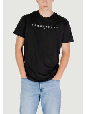 Tommy Jeans T-Shirt Linear Logo DM0DM20744 Czarny Regular Fit