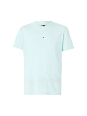 Tommy Jeans T-Shirt Linear Logo DM0DM20744 Zielony Regular Fit