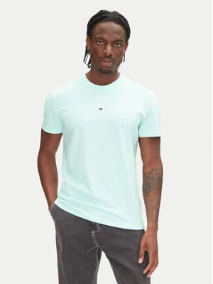 Tommy Jeans T-Shirt Linear Logo DM0DM20744 Zielony Regular Fit