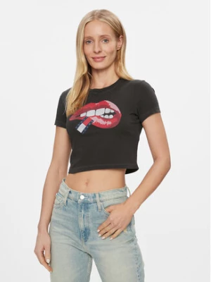 Tommy Jeans T-Shirt Lips DW0DW17373 Czarny Slim Fit