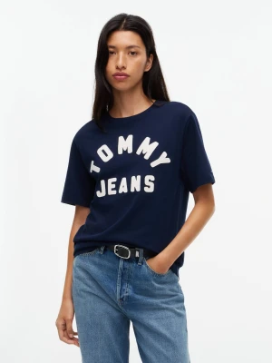 Tommy Jeans T-shirt | Loose fit granatowy
