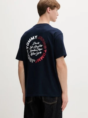 Tommy Jeans t-shirt męski bawełniany granatowy