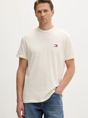 Tommy Jeans T-shirt męski bawełniany beżowy
