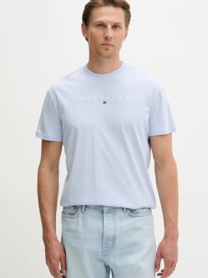 Tommy Jeans T-shirt męski bawełniany niebieski