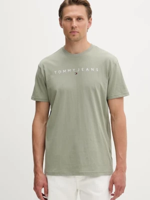 Tommy Jeans T-shirt męski bawełniany zielony