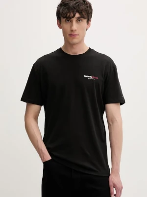 Tommy Jeans T-shirt męski bawełniany czarny