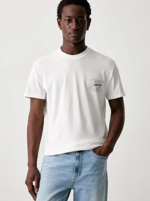 Tommy Jeans T-shirt męski bawełniany beżowy
