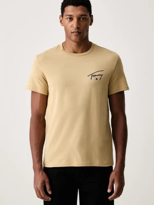 Tommy Jeans T-shirt męski bawełniany beżowy