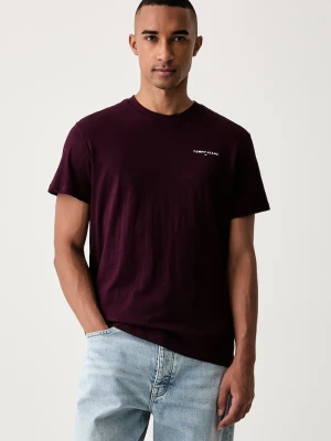 Tommy Jeans T-shirt męski bawełniany bordowy