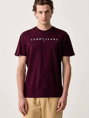 Tommy Jeans T-shirt męski bawełniany bordowy