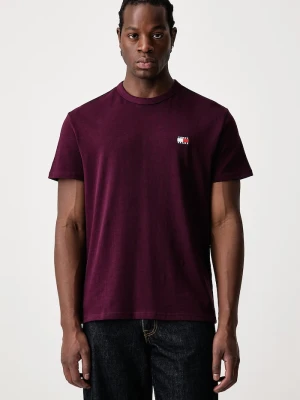 Tommy Jeans T-shirt męski bawełniany bordowy