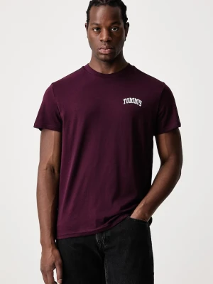 Tommy Jeans T-shirt męski bawełniany bordowy