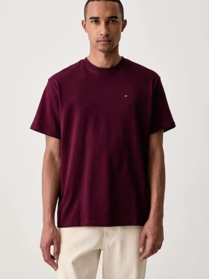 Tommy Jeans T-shirt męski bawełniany bordowy
