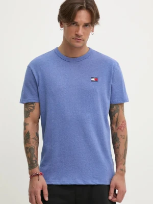 Tommy Jeans T-shirt męski bawełniany fioletowy
