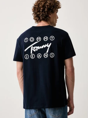 Tommy Jeans T-shirt męski bawełniany granatowy