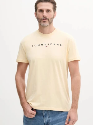 Tommy Jeans T-shirt męski bawełniany żółty