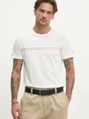 Tommy Jeans t-shirt męski kolor beżowy z nadrukiem DM0DM20779