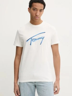 Tommy Jeans t-shirt męski kolor beżowy z nadrukiem DM0DM21109